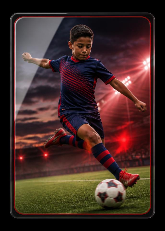 Action / Hero Card concept mockup featuring Alex Rivera, San Diego United Youth